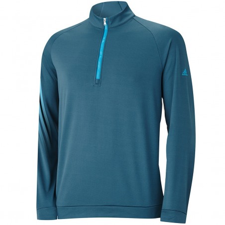 Top Adidas Cierre 1/4,  3 Rayas Color Viridian