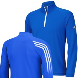 Top Adidas Cierre 1/4,  3 Rayas Color Azul